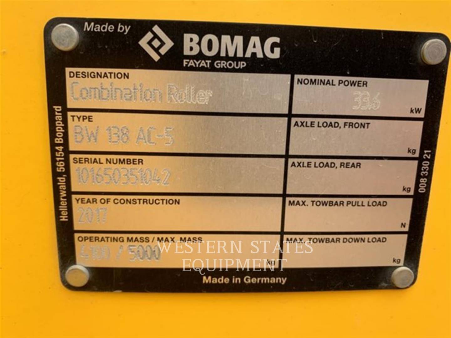 2017 Bomag BOMG BW138AC Compactor