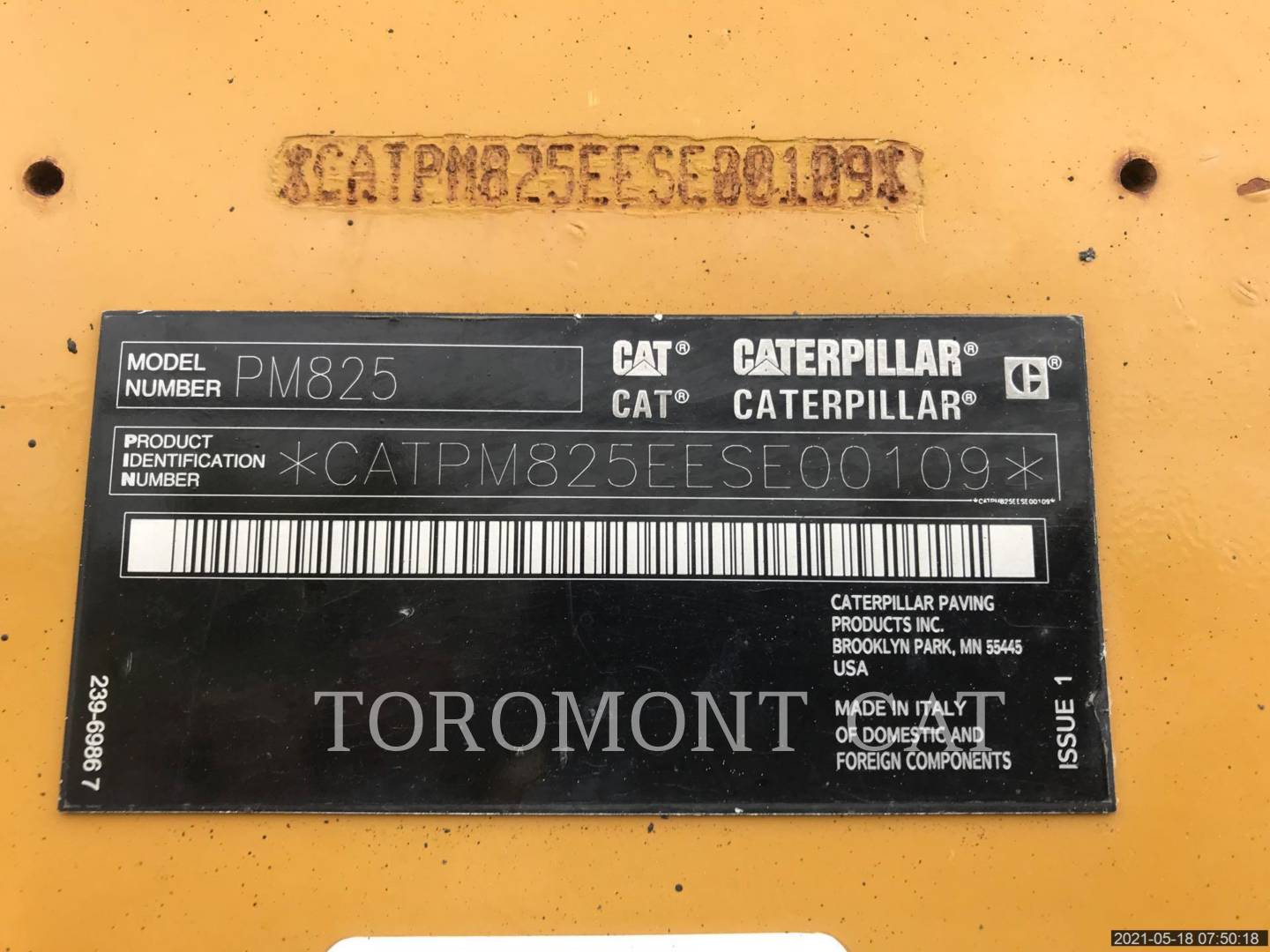 2018 Caterpillar PM825 Cold Planer