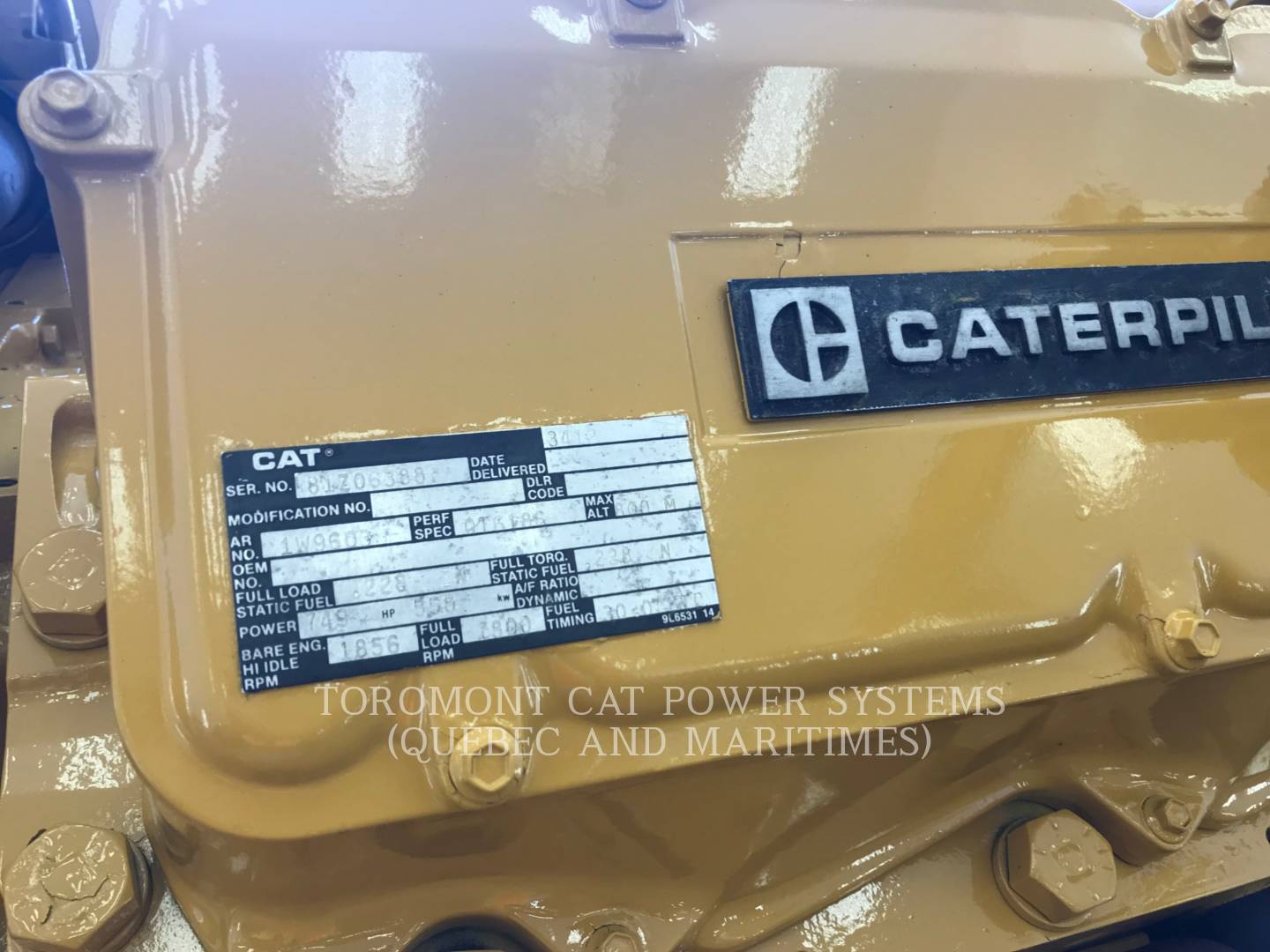 1987 Caterpillar 3412 Generator