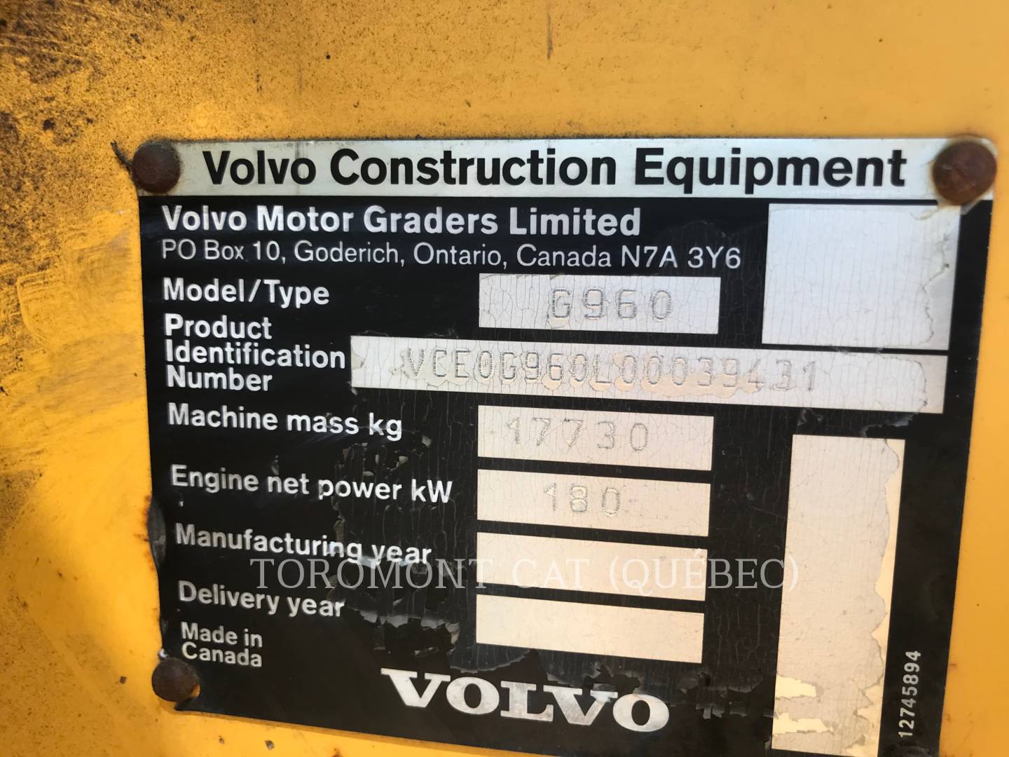 2006 Volvo G960 Grader - Road